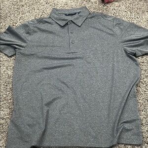 Cutter & Buck Gray Polo Shirt Heathered Cotton Blend XL